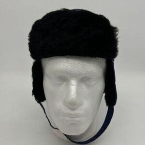 Gore-Tex Trapper Hats Mens XL Blue Black Fur Ear Flaps Snow Winter USA Made NEW‎